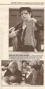 Artikel i Lerums tidning, 25 januari 2007